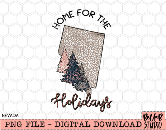 Home For The Holidays -Christmas Nevada PNG Design