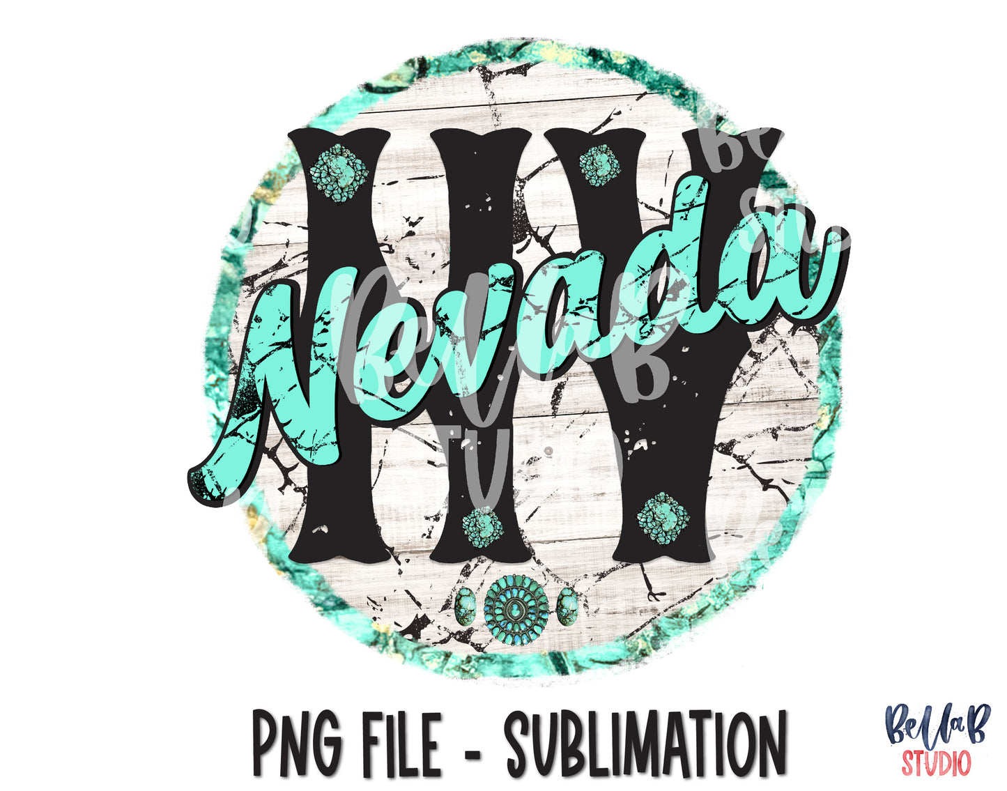 Nevada Turquoise Sublimation Design