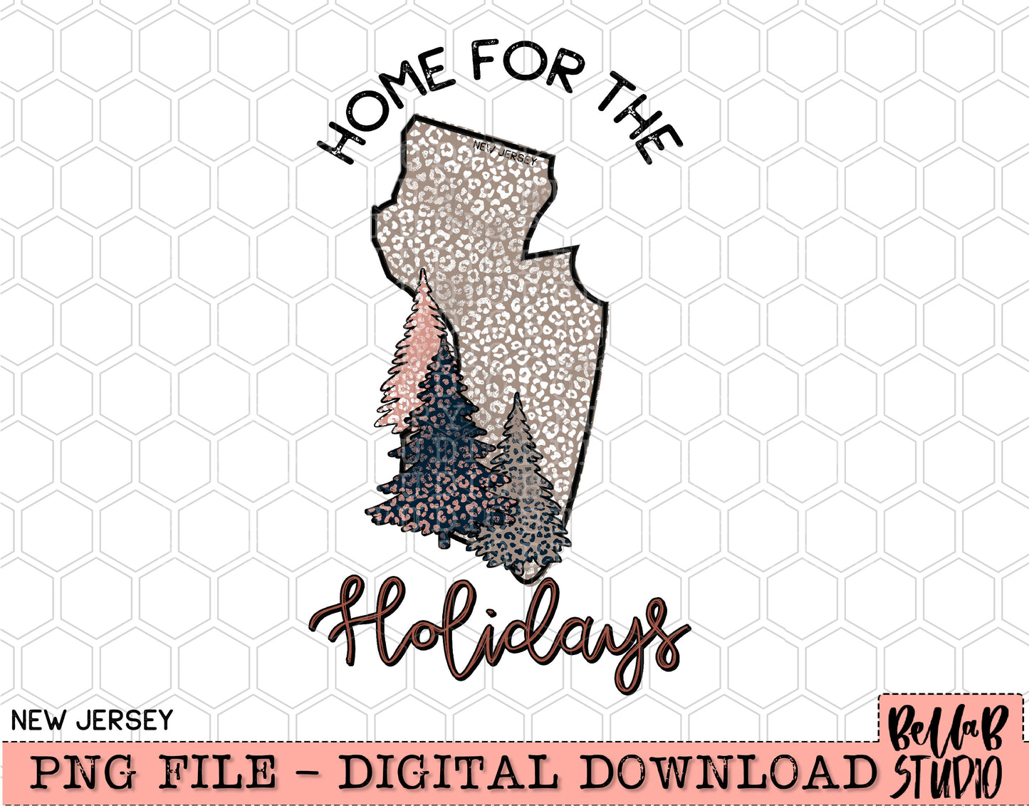 Home For The Holidays -Christmas New Jersey PNG Design