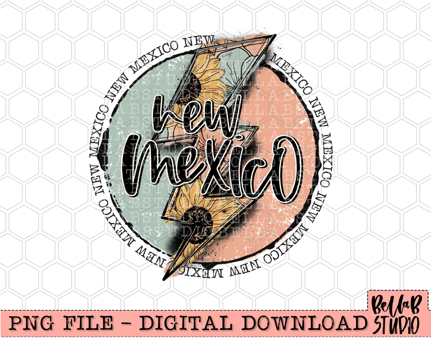 NEW MEXICO Sunflower Bolt PNG Design