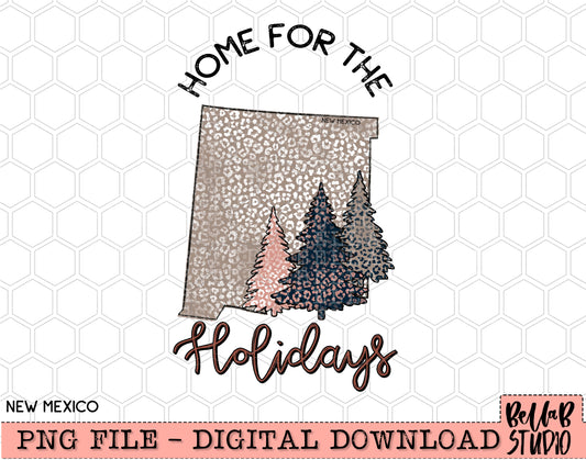 Home For The Holidays -Christmas New Mexico PNG Design