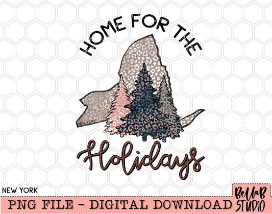 Home For The Holidays -Christmas New York PNG Design