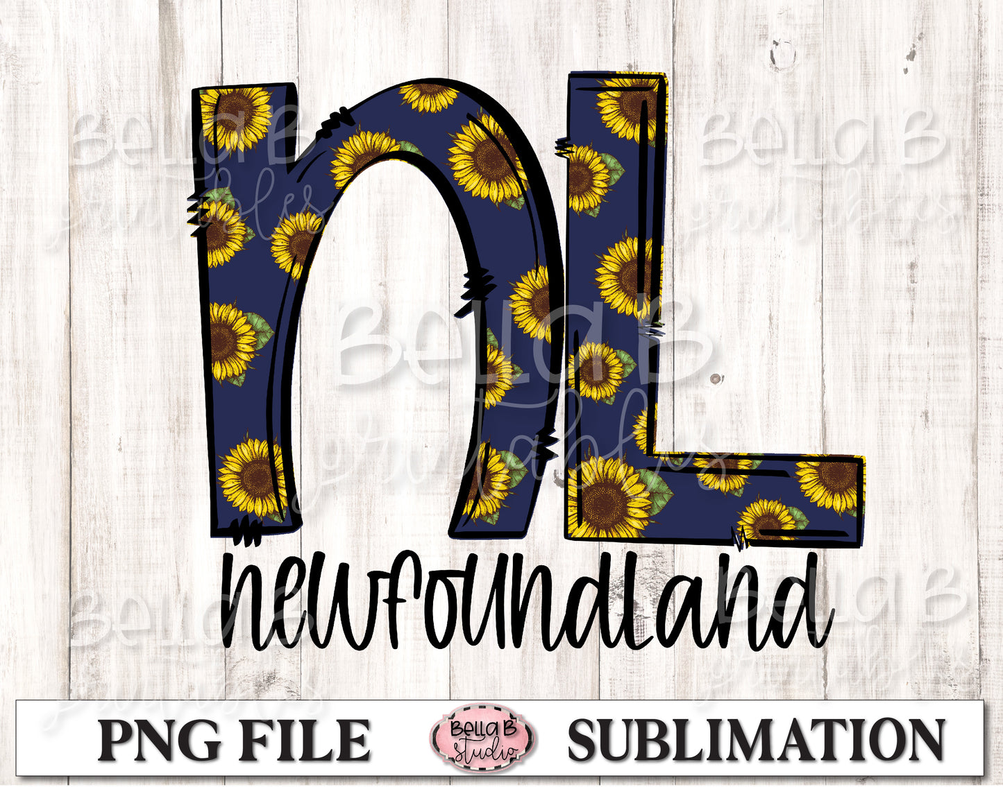 Newfoundland Sunflower Sublimation Design