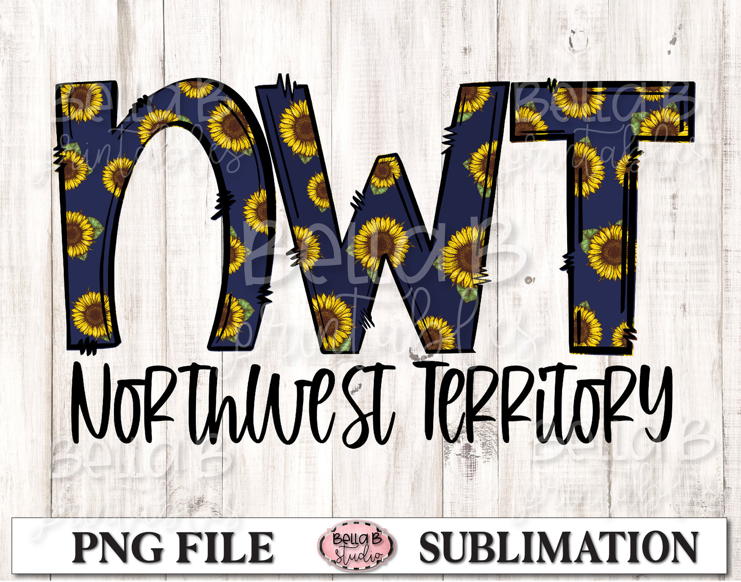 Northwest Territories Sunflower Sublimation Design