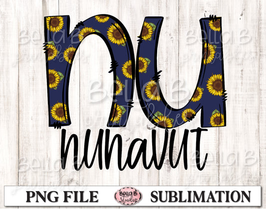 Nunavut Sunflower Sublimation Design