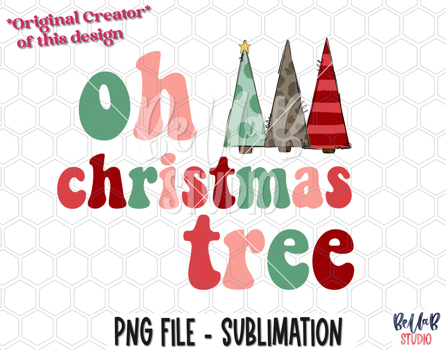 Retro - Oh Christmas Tree Sublimation Design