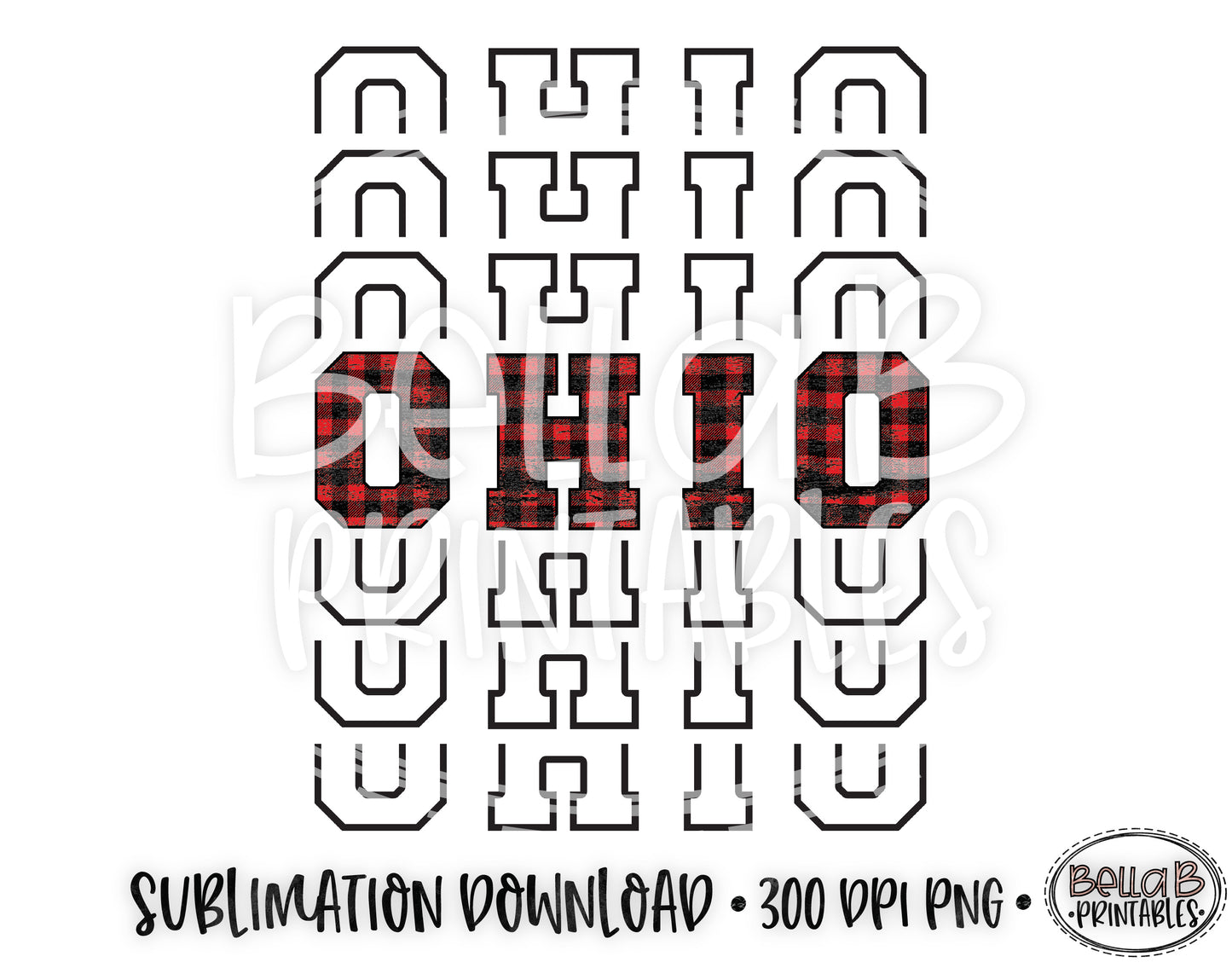 Ohio State Sublimation Design, Mirrored State Design