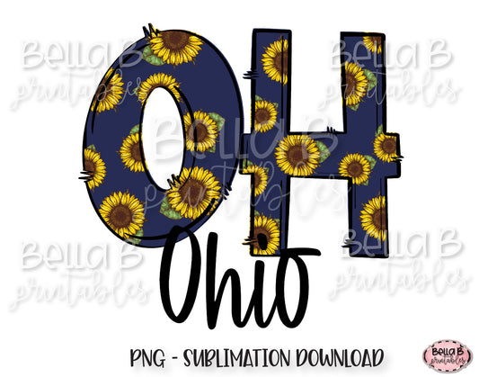 Sunflower Ohio State Sublimation Design