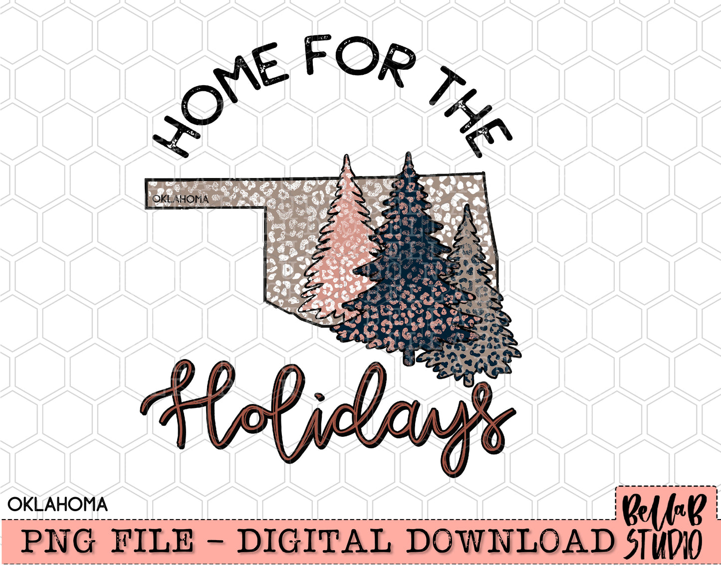Home For The Holidays -Christmas Oklahoma PNG Design