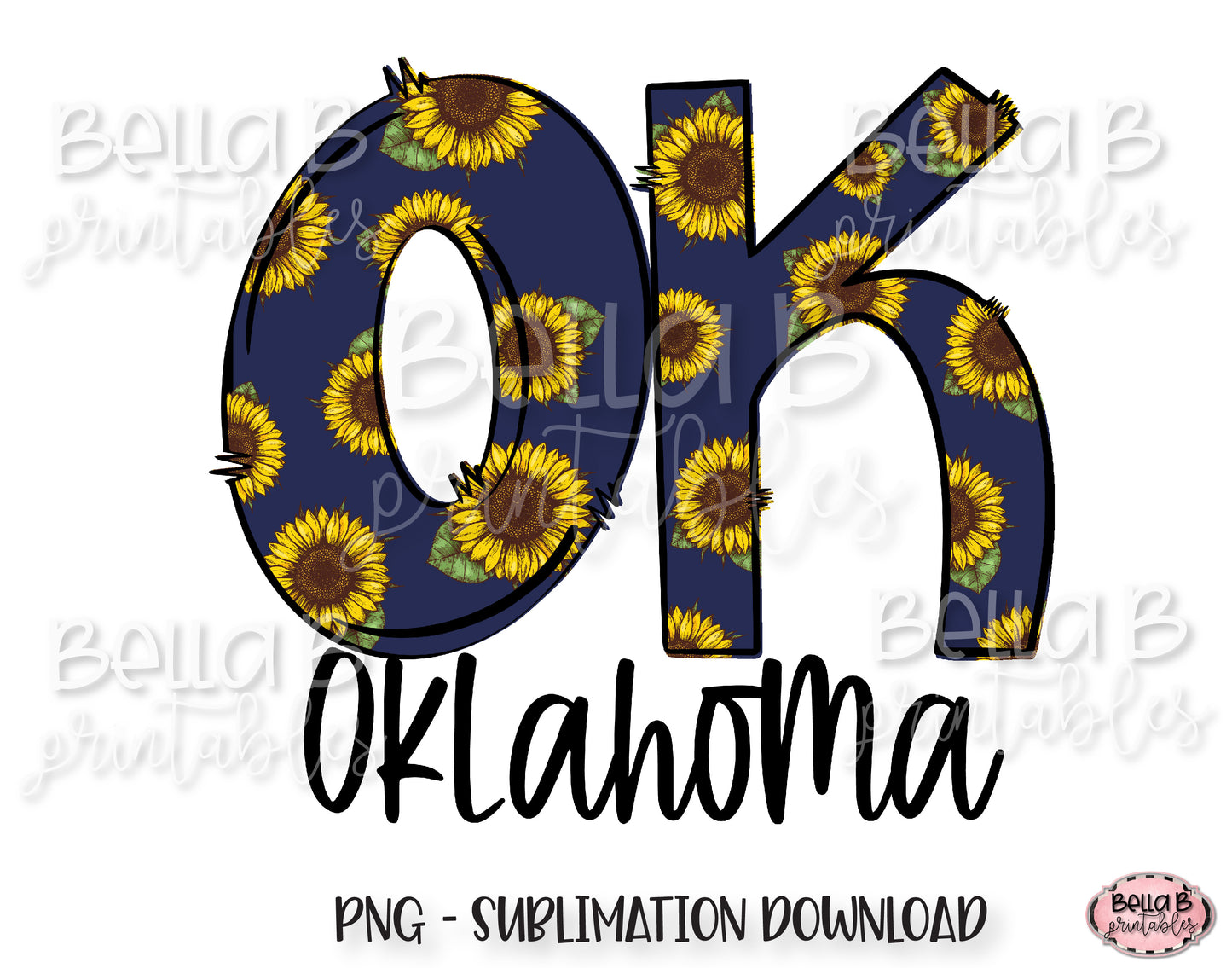 Sunflower Oklahoma State Sublimation Design