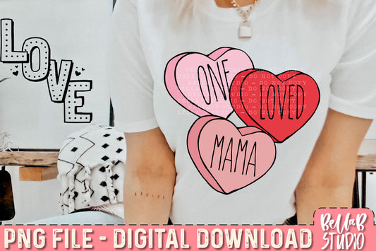 One Loved Mama Hearts Sublimation Design