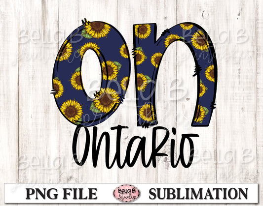 Ontario Sunflower Sublimation Design