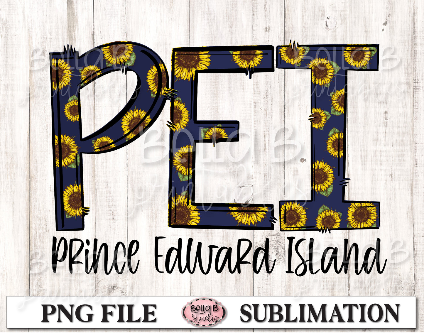 Prince Edward Island Sunflower Sublimation Design