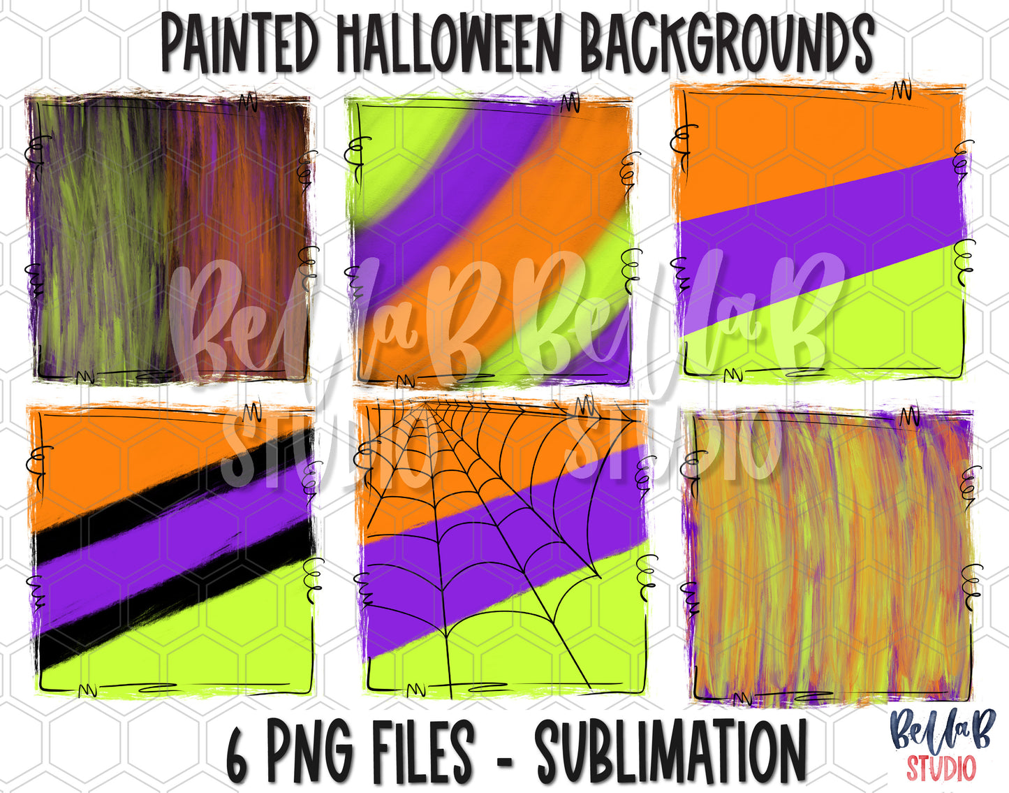 Painted Halloween Sublimation Background Bundle