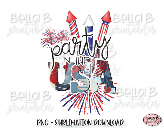 Party In The USA Sublimation Design, 4th of July