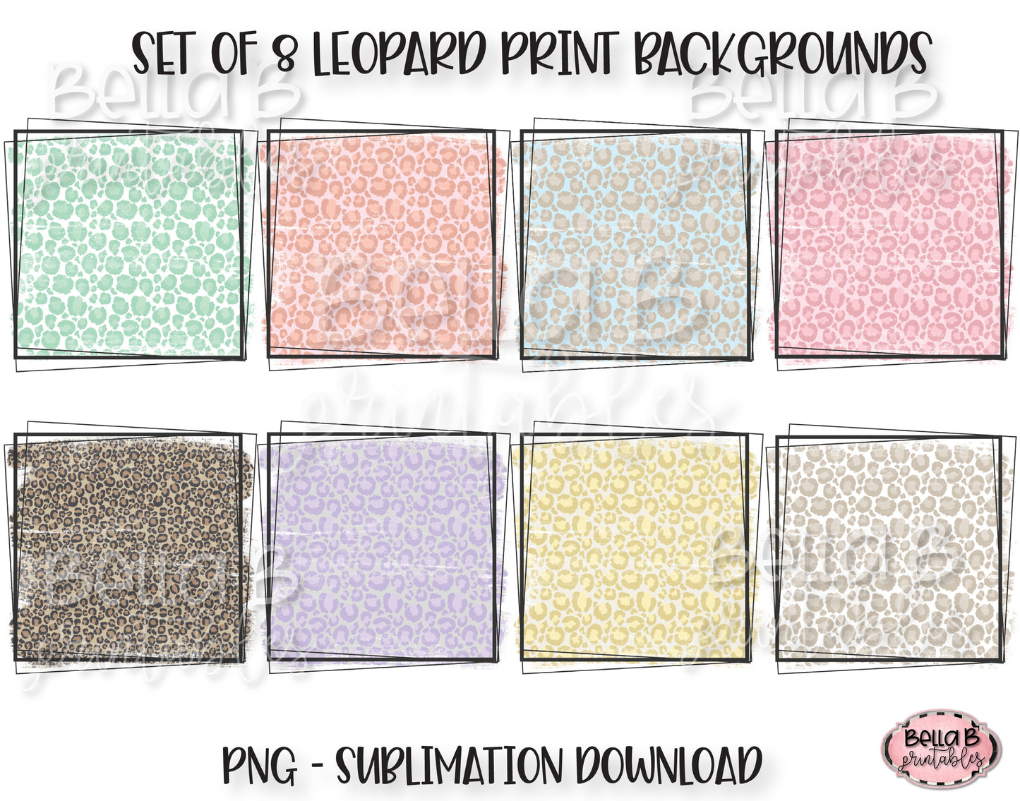 Spring Easter Leopard Print Sublimation Background Bundle, Backsplash