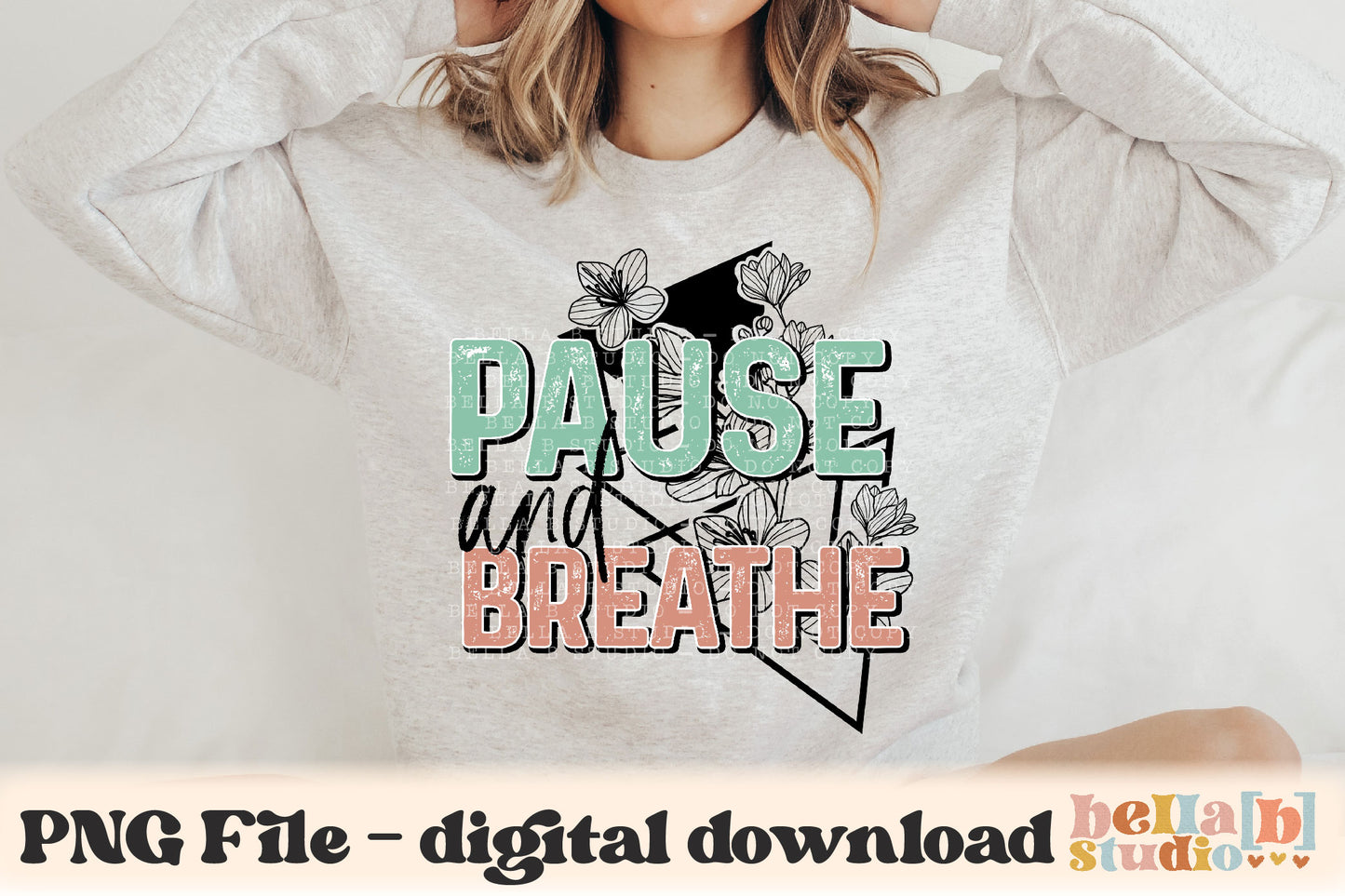 Pause and Breathe PNG Design