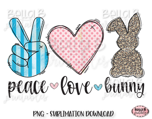 Peace Love Bunny Sublimation Design, Easter