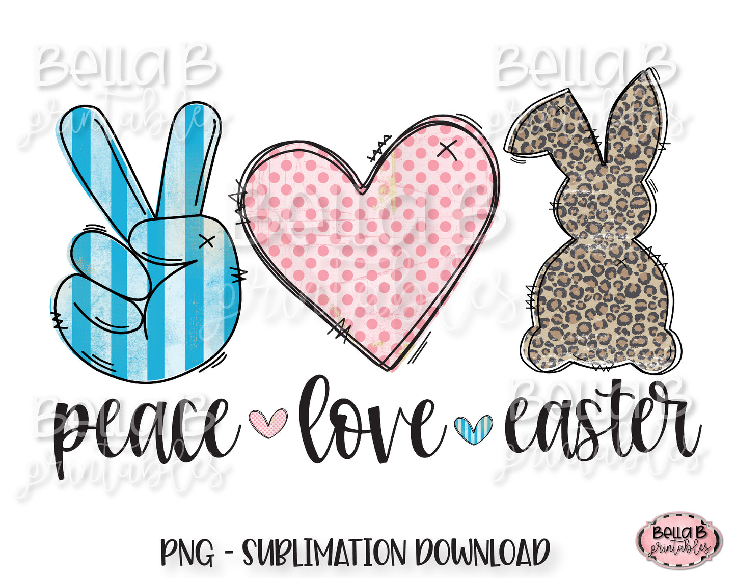 Peace Love Easter Sublimation Design