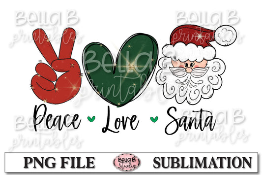 Peace Love Santa Sublimation Design