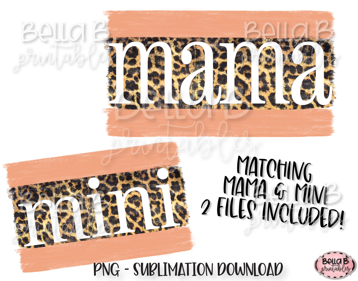 Leopard Print Mama and Mini Sublimation Design