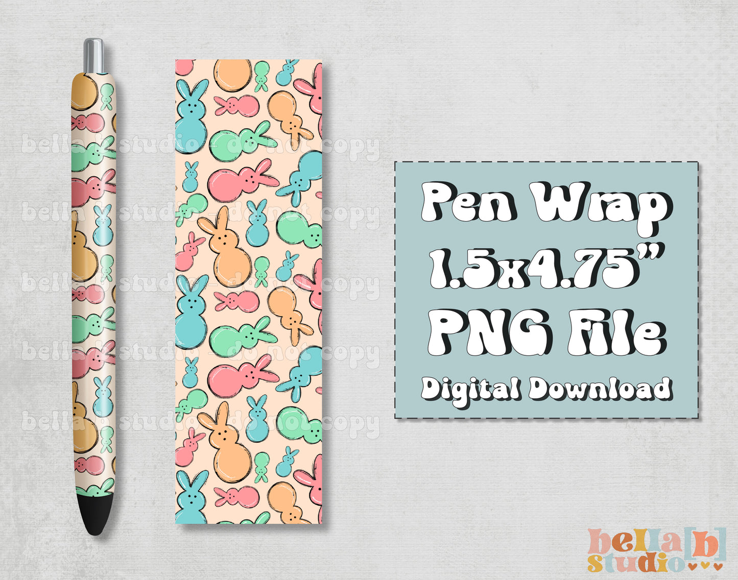 Easter Bunny Peeps Pen Wrap Design
