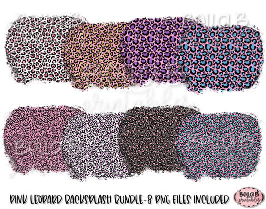 Pink Leopard Print Sublimation Background Bundle, Backsplash