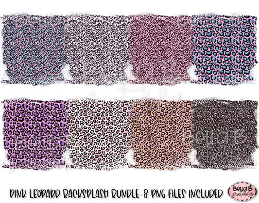 Pink Leopard Print Sublimation Background Bundle, Backsplash