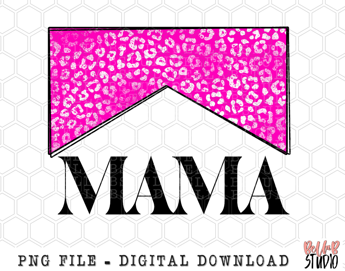MAMA PINK Leopard Sublimation Design