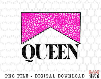 QUEEN PINK Leopard Sublimation Design