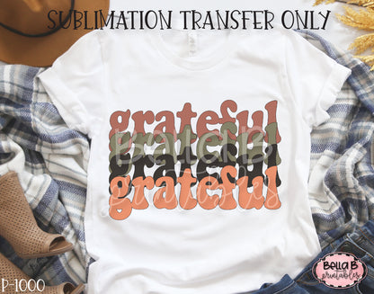 Retro Grateful Sublimation Transfer, Ready To Press