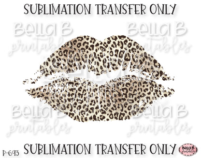 Leopard Print Lips Sublimation Transfer, Ready To Press, Heat Press Transfer, Sublimation Print
