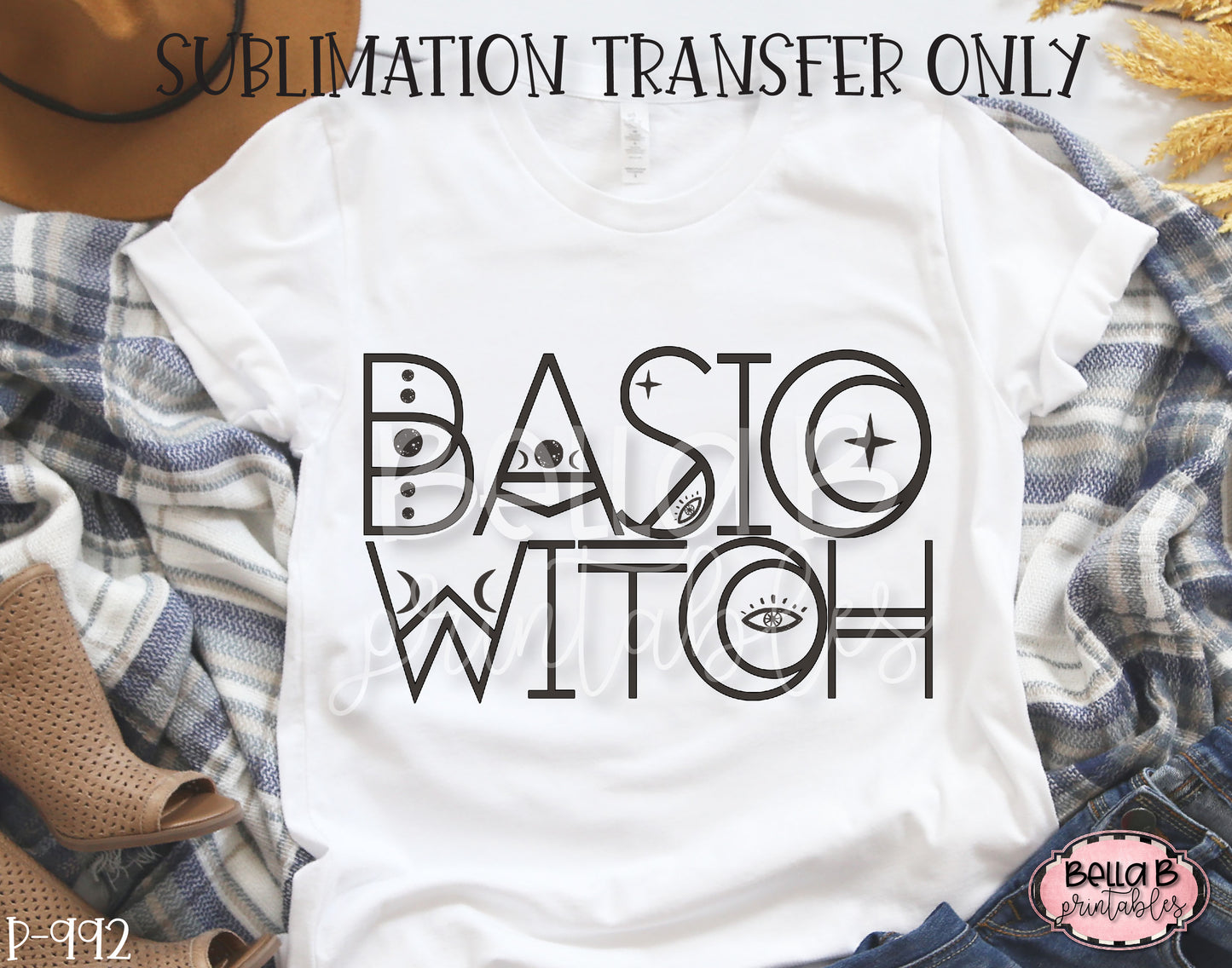 Basic Witch Sublimation Transfer, Ready To Press