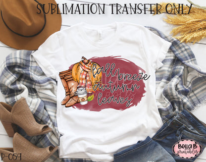 Fall Breeze Autumn Leaves Sublimation Transfer - Ready To Press