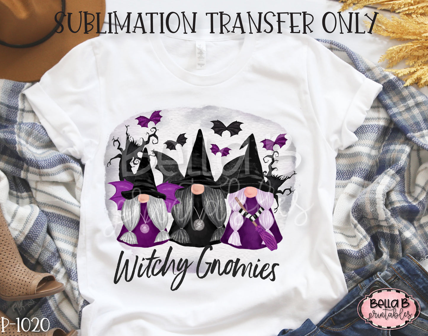 Halloween Gnomes - Witchy Gnomies Sublimation Transfer, Ready To Press