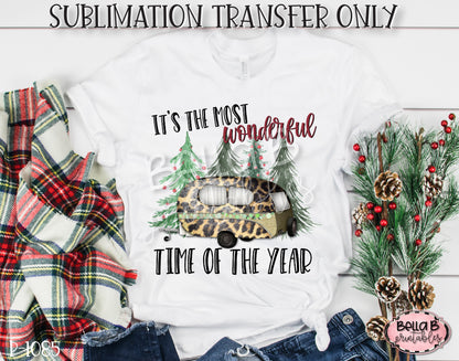 Christmas Camper Sublimation Transfer, Ready To Press