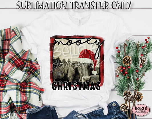 Mooey Christmas Sublimation Transfer, Ready To Press