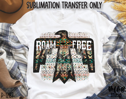 Roam Free Thunderbird Sublimation Transfer, Ready To Press