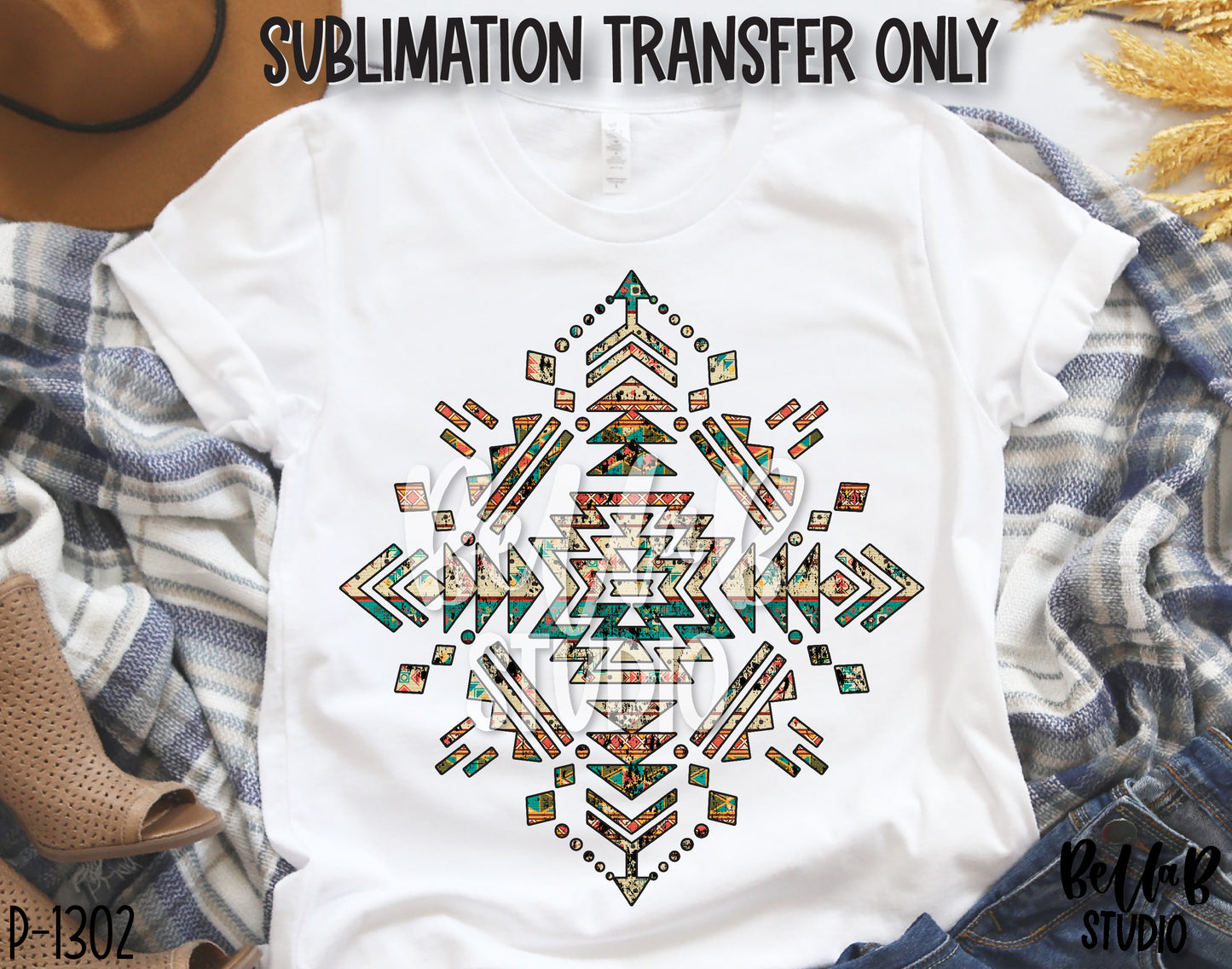 Tribal Aztec Sublimation Transfer, Ready To Press