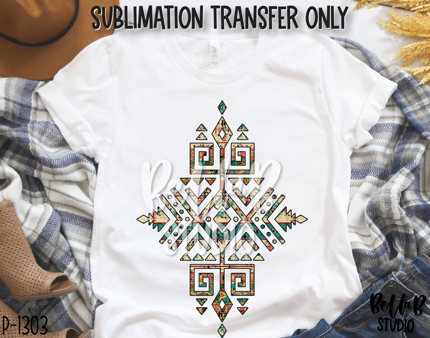 Tribal Aztec Sublimation Transfer, Ready To Press