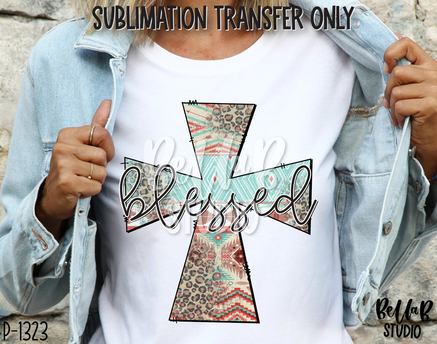 Blessed Tribal Cross Sublimation Transfer-Ready To Press