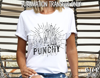Punchy Desert Cactus Sublimation Transfer, Ready To Press