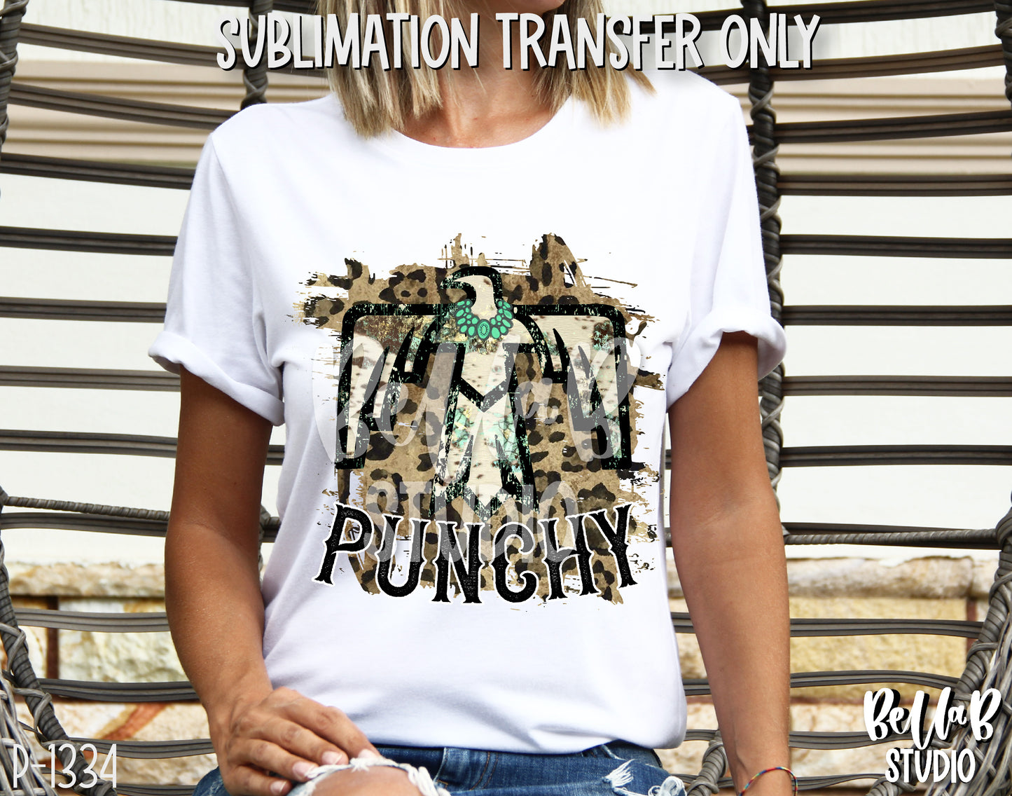 Punchy Turquoise Thunderbird Sublimation Transfer, Ready To Press