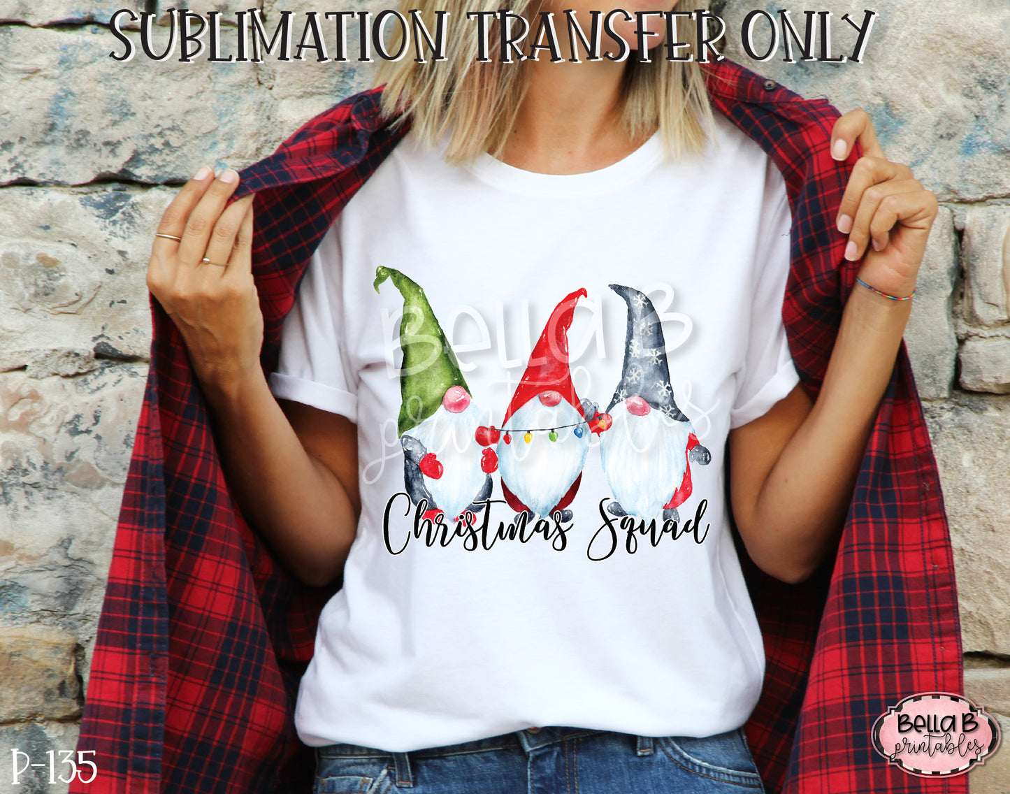 Christmas Squad Gnomes Sublimation Transfer, Ready To Press