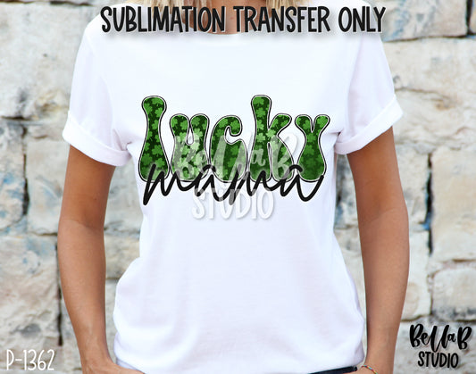 Retro Lucky Mama Sublimation Transfer, Ready To Press - P1362