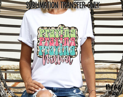 Retro Praying Mama Sublimation Transfer - Ready To Press - P1386
