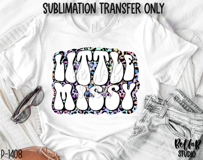 Rainbow Leopard Little Missy Sublimation Transfer - Ready To Press