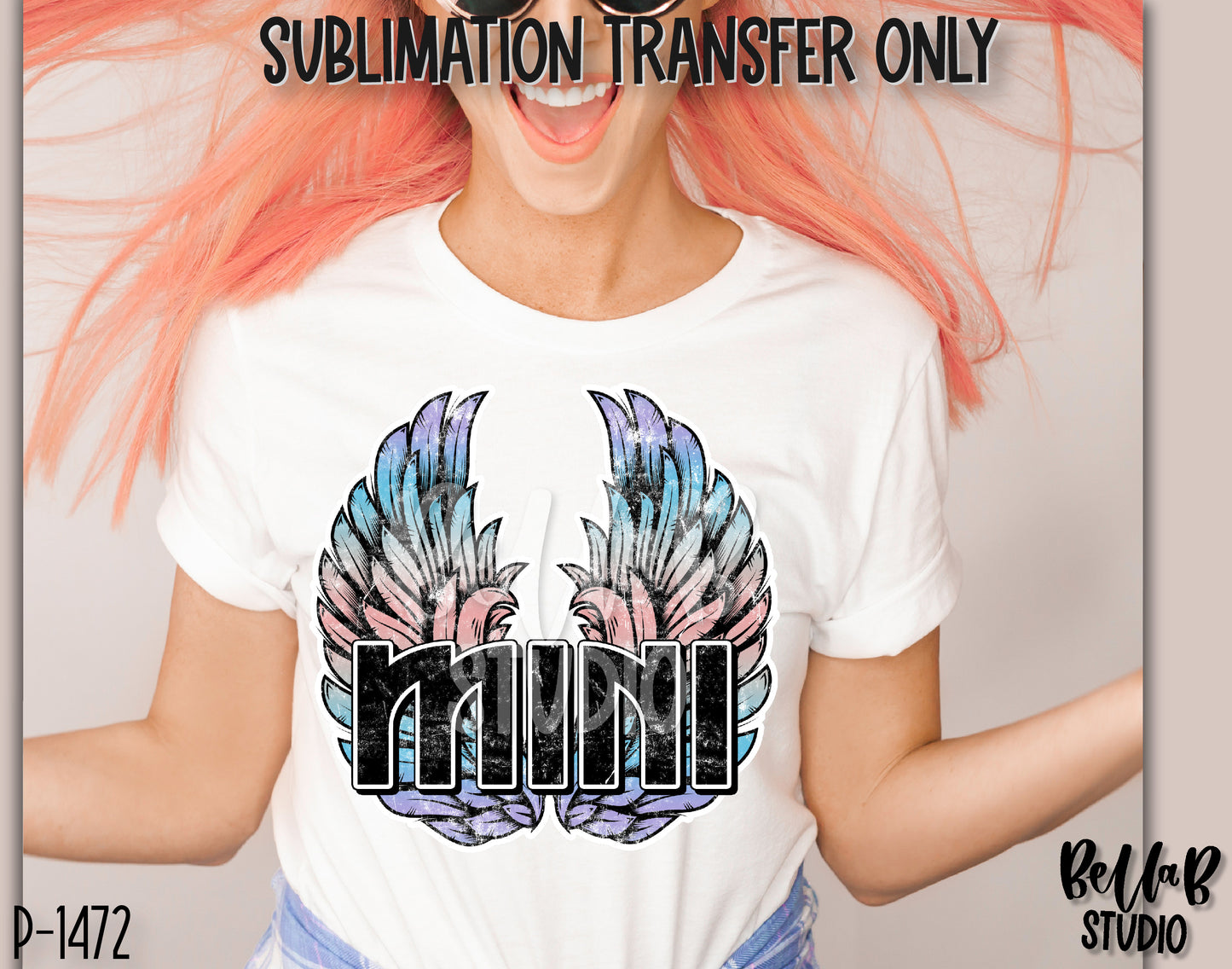 Rock N Roll Mini With Wings Sublimation Transfer - Ready To Press - P1472