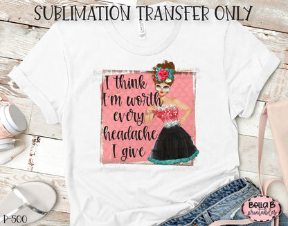 Funny, Retro Girl Sublimation Transfer, Ready To Press, Heat Press Transfer, Sublimation Print