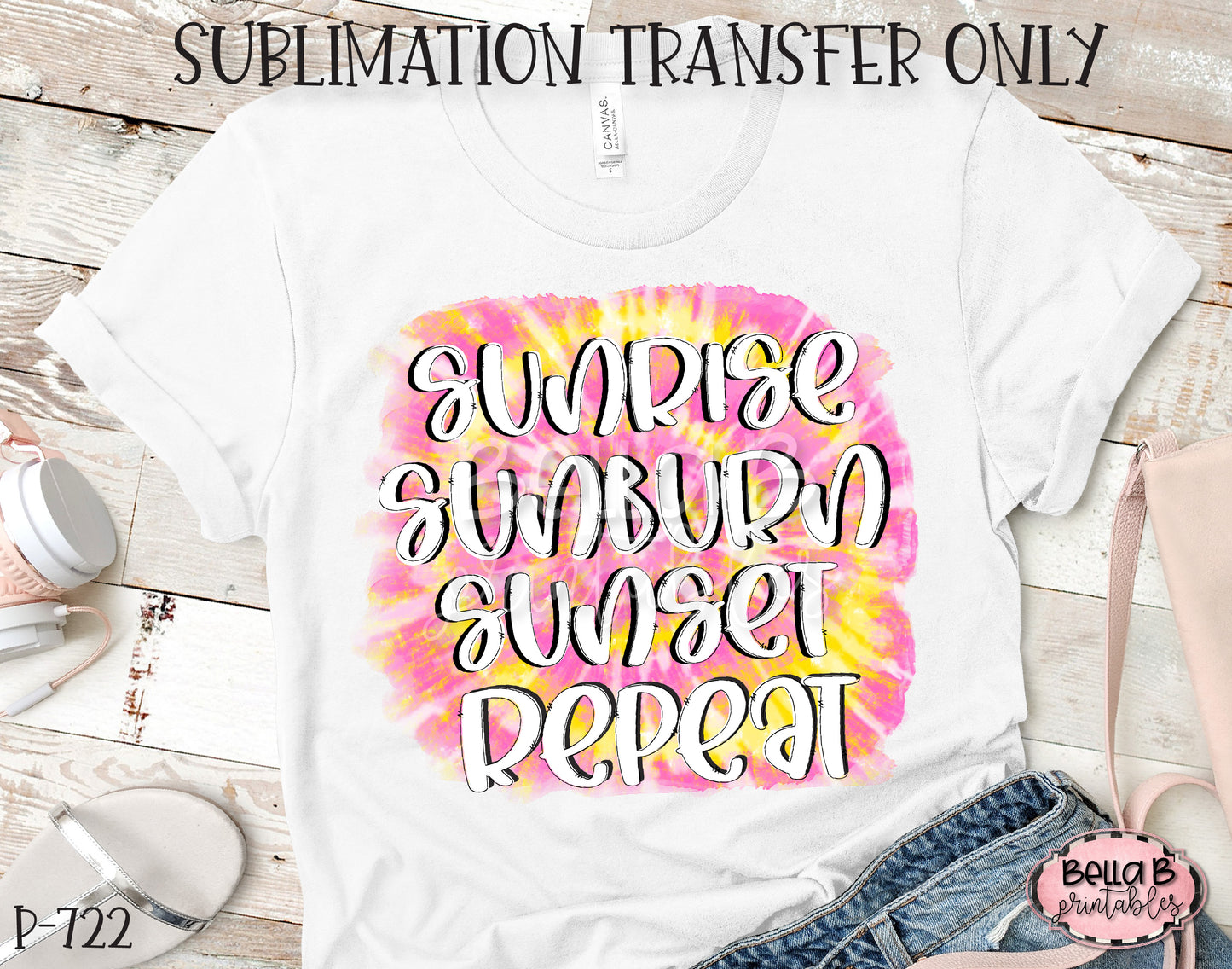 Sunrise Sunburn Sunset Repeat Sublimation Transfer - Ready To Press